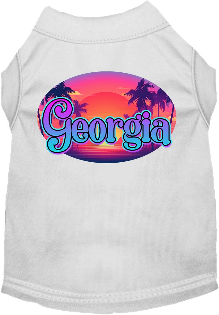 Pet Dog & Cat Screen Printed Shirt for Small to Medium Pets (Sizes XS-XL), "Georgia Classic Beach"