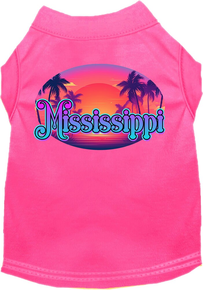 Pet Dog & Cat Screen Printed Shirt for Medium to Large Pets (Sizes 2XL-6XL), "Mississippi Classic Beach"