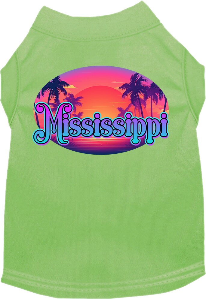 Pet Dog & Cat Screen Printed Shirt for Small to Medium Pets (Sizes XS-XL), "Mississippi Classic Beach"