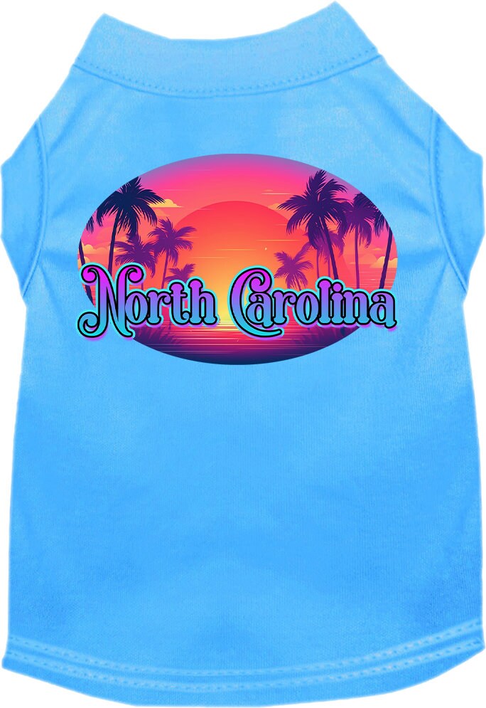 Pet Dog & Cat Screen Printed Shirt for Small to Medium Pets (Sizes XS-XL), "North Carolina Classic Beach"