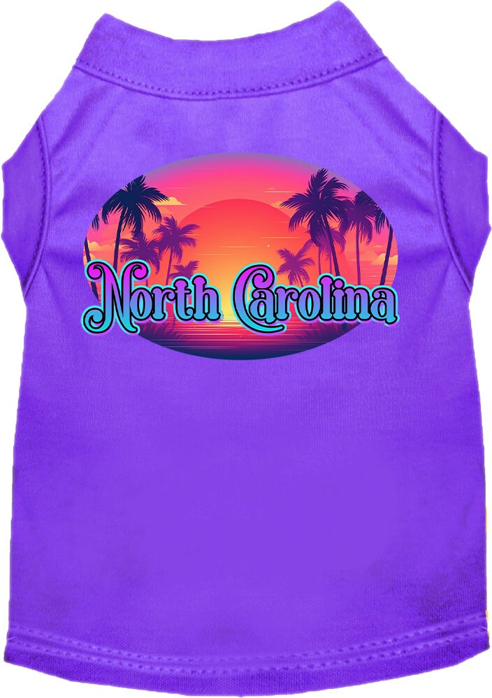 Pet Dog & Cat Screen Printed Shirt for Small to Medium Pets (Sizes XS-XL), "North Carolina Classic Beach"