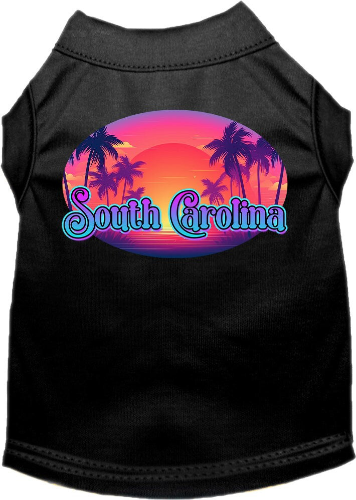 Pet Dog & Cat Screen Printed Shirt for Small to Medium Pets (Sizes XS-XL), "South Carolina Classic Beach"