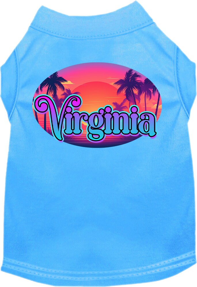 Pet Dog & Cat Screen Printed Shirt for Small to Medium Pets (Sizes XS-XL), "Virginia Classic Beach"