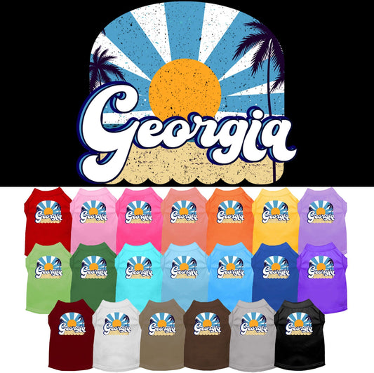 Pet Dog & Cat Screen Printed Shirt for Small to Medium Pets (Sizes XS-XL), "Georgia Coast"