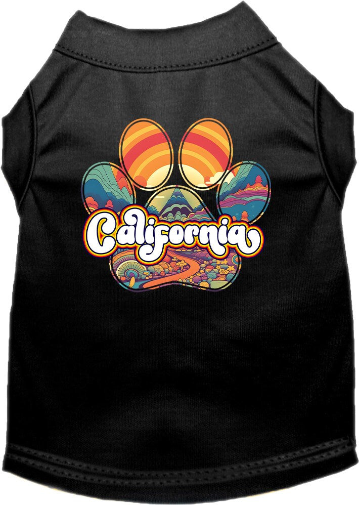 Pet Dog & Cat Screen Printed Shirt for Medium to Large Pets (Sizes 2XL-6XL), "California Groovy Summit"