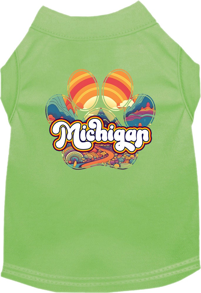 Pet Dog & Cat Screen Printed Shirt for Small to Medium Pets (Sizes XS-XL), "Michigan Groovy Summit"