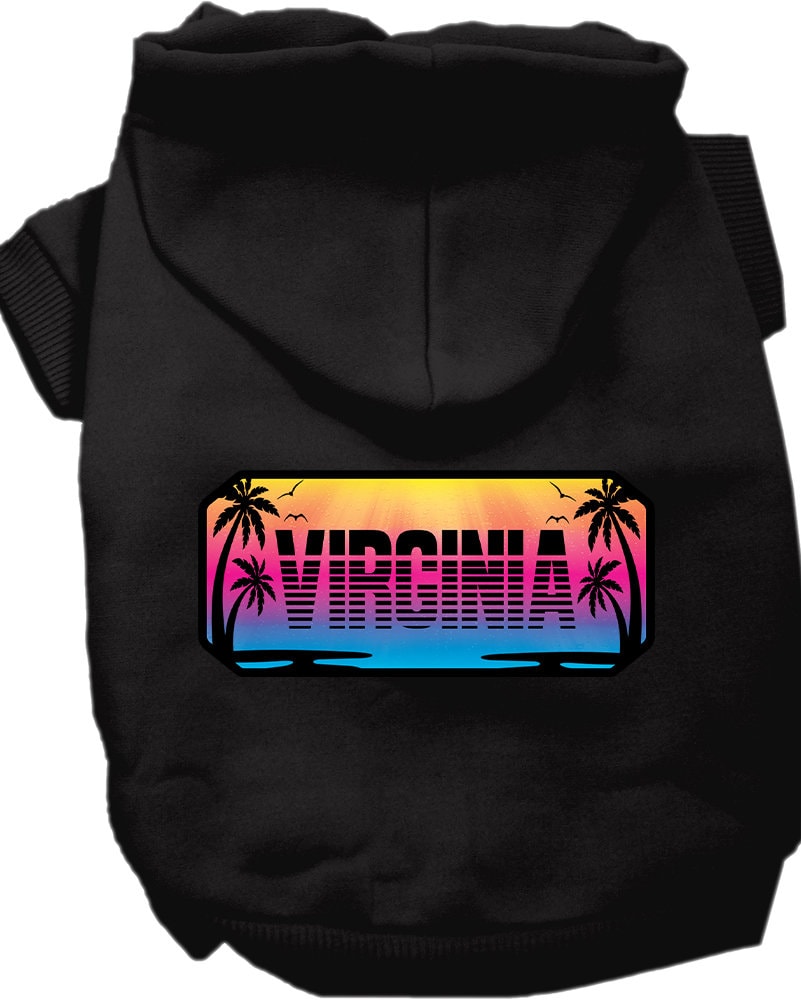 Pet Dog & Cat Screen Printed Hoodie for Small to Medium Pets (Sizes XS-XL), "Virginia Beach Shades"