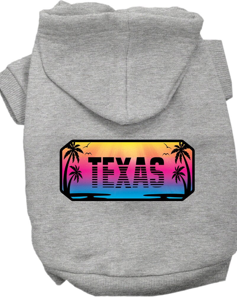 Pet Dog & Cat Screen Printed Hoodie for Small to Medium Pets (Sizes XS-XL), "Texas Beach Shades"