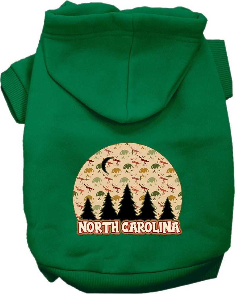 Pet Dog & Cat Screen Printed Hoodie for Small to Medium Pets (Sizes XS-XL), "North Carolina Under The Stars"