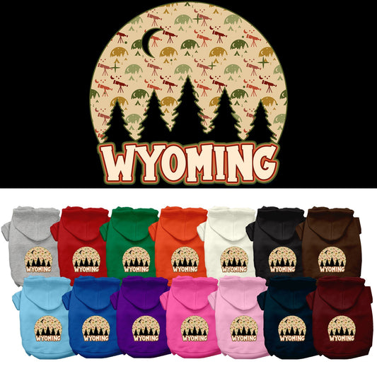 Pet Dog & Cat Screen Printed Hoodie for Small to Medium Pets (Sizes XS-XL), "Wyoming Under The Stars"