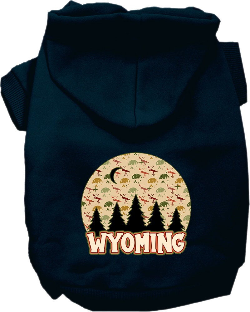 Pet Dog & Cat Screen Printed Hoodie for Small to Medium Pets (Sizes XS-XL), "Wyoming Under The Stars"