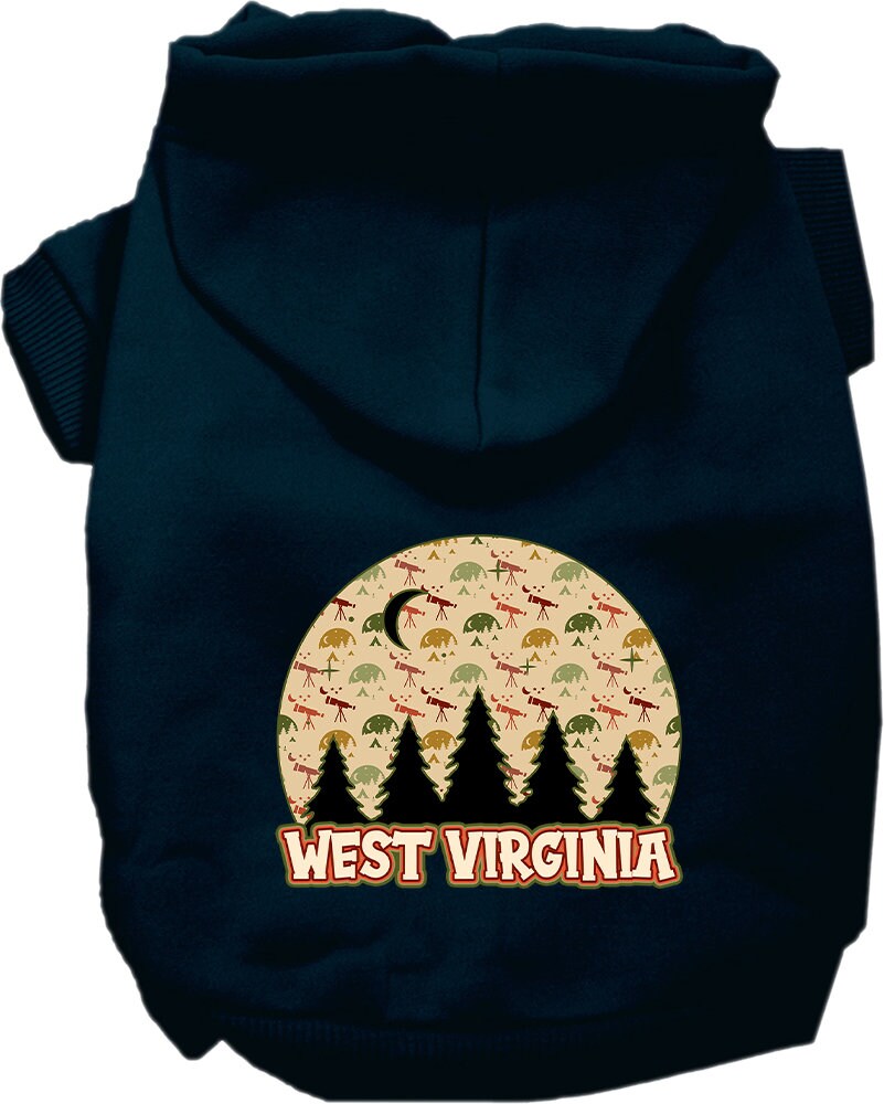 Pet Dog & Cat Screen Printed Hoodie for Small to Medium Pets (Sizes XS-XL), "West Virginia Under The Stars"