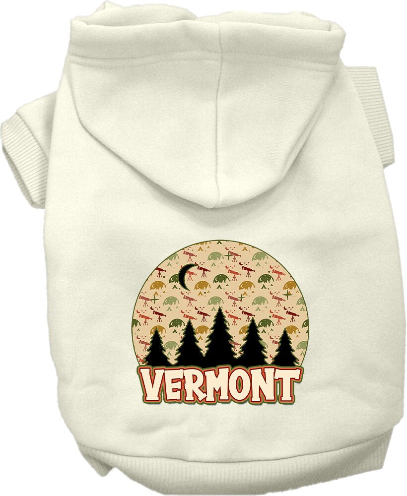 Pet Dog & Cat Screen Printed Hoodie for Small to Medium Pets (Sizes XS-XL), "Vermont Under The Stars"