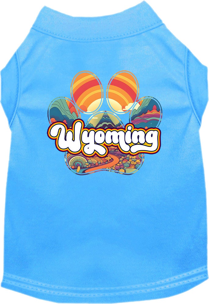 Pet Dog & Cat Screen Printed Shirt for Small to Medium Pets (Sizes XS-XL), "Wyoming Groovy Summit"