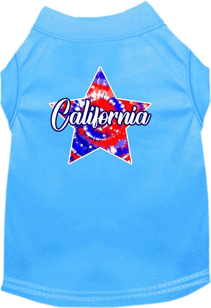 Pet Dog & Cat Screen Printed Shirt for Medium to Large Pets (Sizes 2XL-6XL), "California Patriotic Tie Dye"