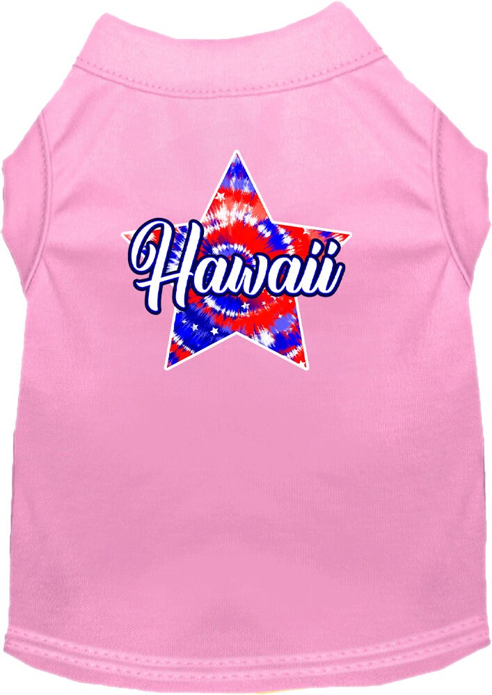 Pet Dog & Cat Screen Printed Shirt for Small to Medium Pets (Sizes XS-XL), "Hawaii Patriotic Tie Dye"