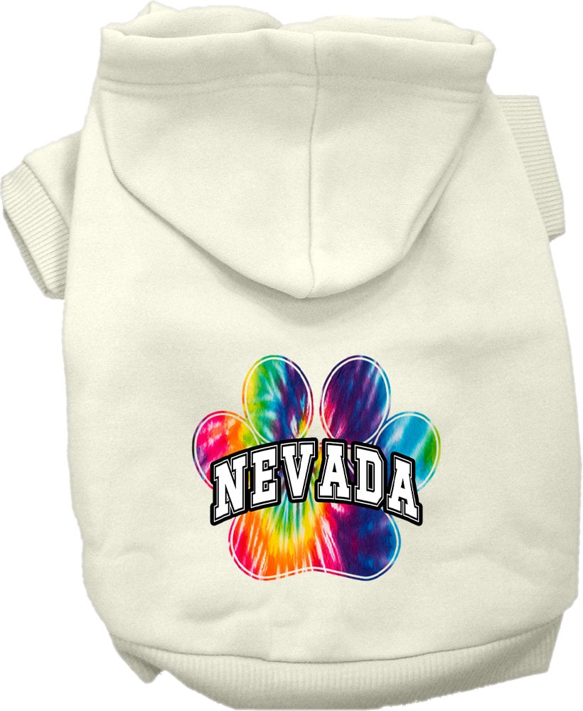 Pet Dog & Cat Screen Printed Hoodie for Small to Medium Pets (Sizes XS-XL), "Nevada Bright Tie Dye"