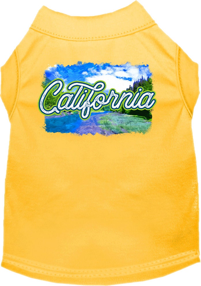 Pet Dog & Cat Screen Printed Shirt for Small to Medium Pets (Sizes XS-XL), "California Summer"