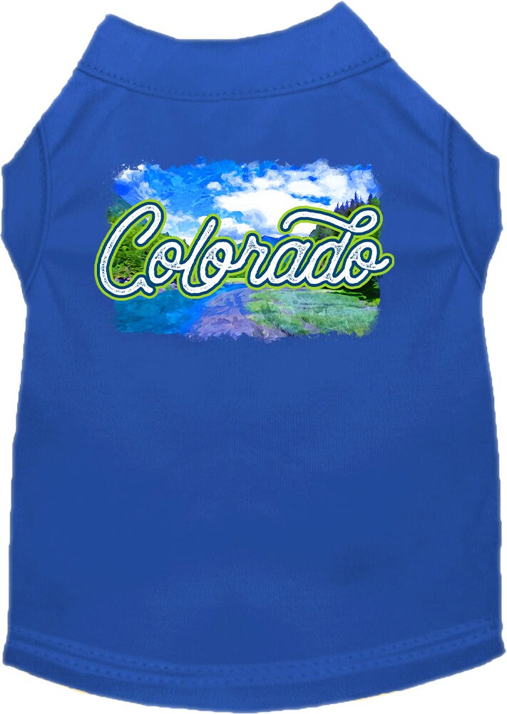 Pet Dog & Cat Screen Printed Shirt for Small to Medium Pets (Sizes XS-XL), "Colorado Summer"