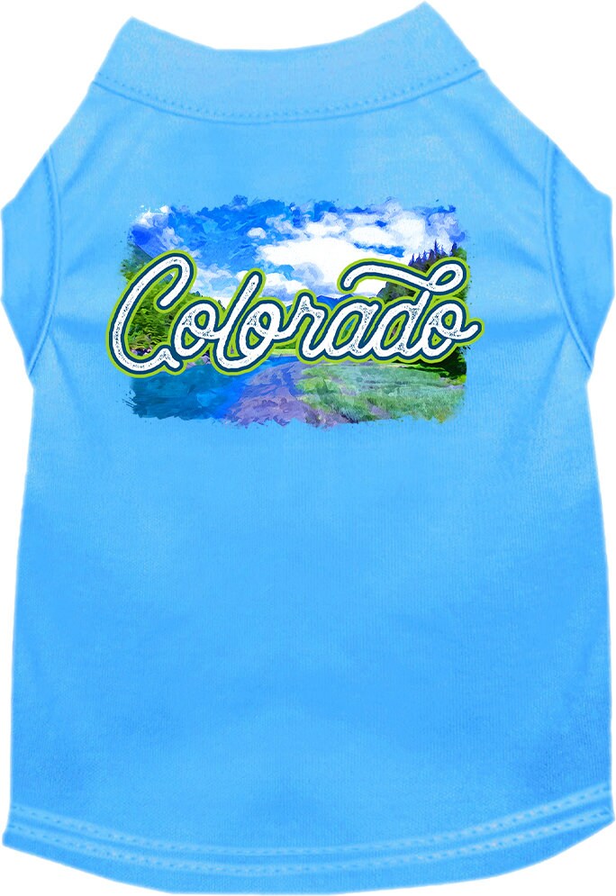 Pet Dog & Cat Screen Printed Shirt for Small to Medium Pets (Sizes XS-XL), "Colorado Summer"