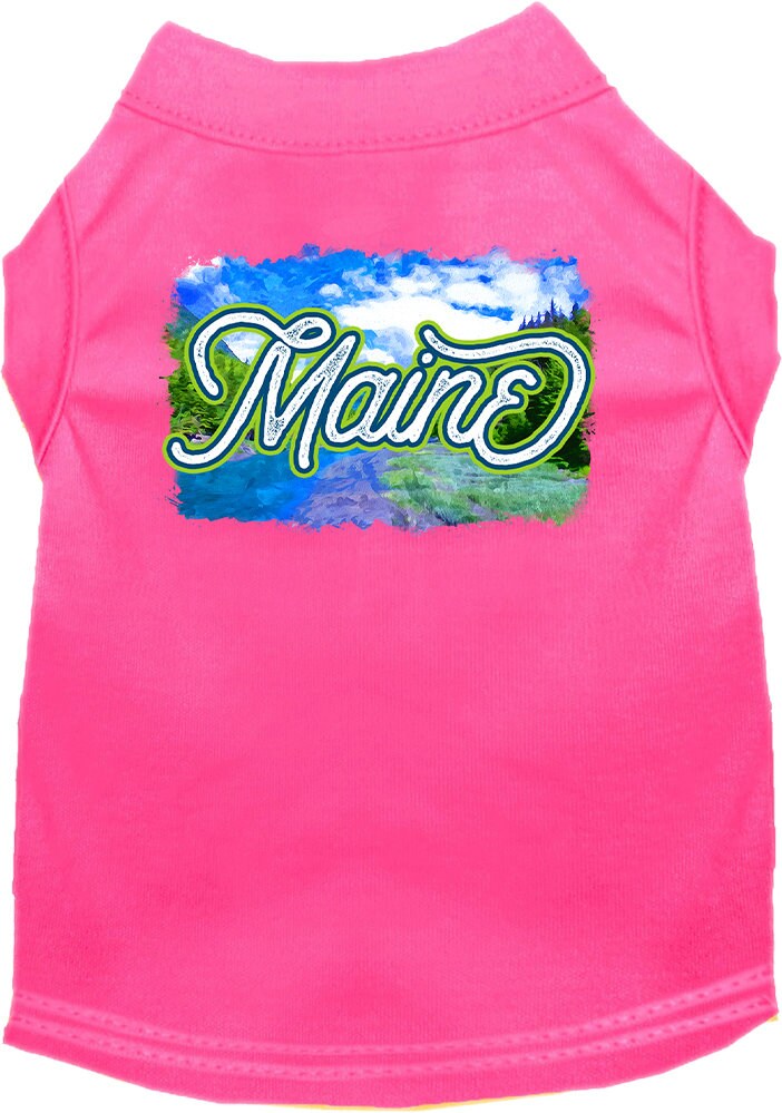 Pet Dog & Cat Screen Printed Shirt for Small to Medium Pets (Sizes XS-XL), "Maine Summer"