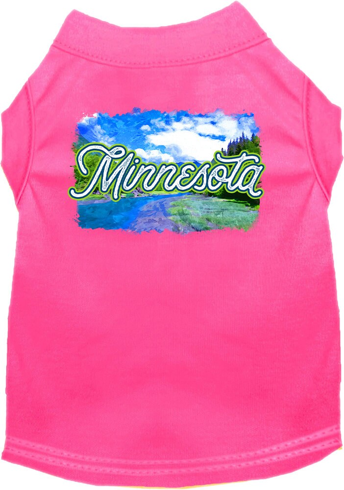 Pet Dog & Cat Screen Printed Shirt for Medium to Large Pets (Sizes 2XL-6XL), "Minnesota Summer"