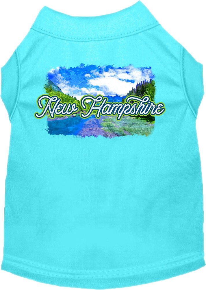 Pet Dog & Cat Screen Printed Shirt for Small to Medium Pets (Sizes XS-XL), "New Hampshire Summer"