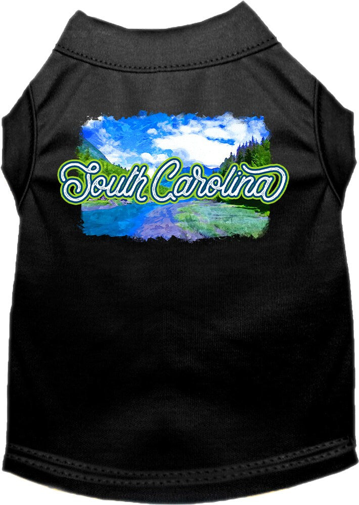 Pet Dog & Cat Screen Printed Shirt for Small to Medium Pets (Sizes XS-XL), "South Carolina Summer"