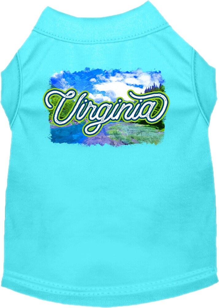 Pet Dog & Cat Screen Printed Shirt for Small to Medium Pets (Sizes XS-XL), "Virginia Summer"