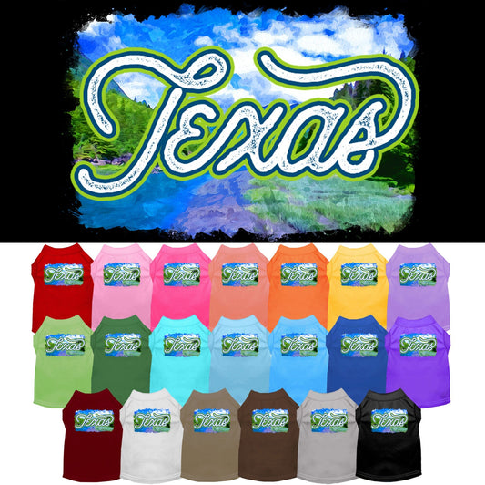 Pet Dog & Cat Screen Printed Shirt for Medium to Large Pets (Sizes 2XL-6XL), "Texas Summer"