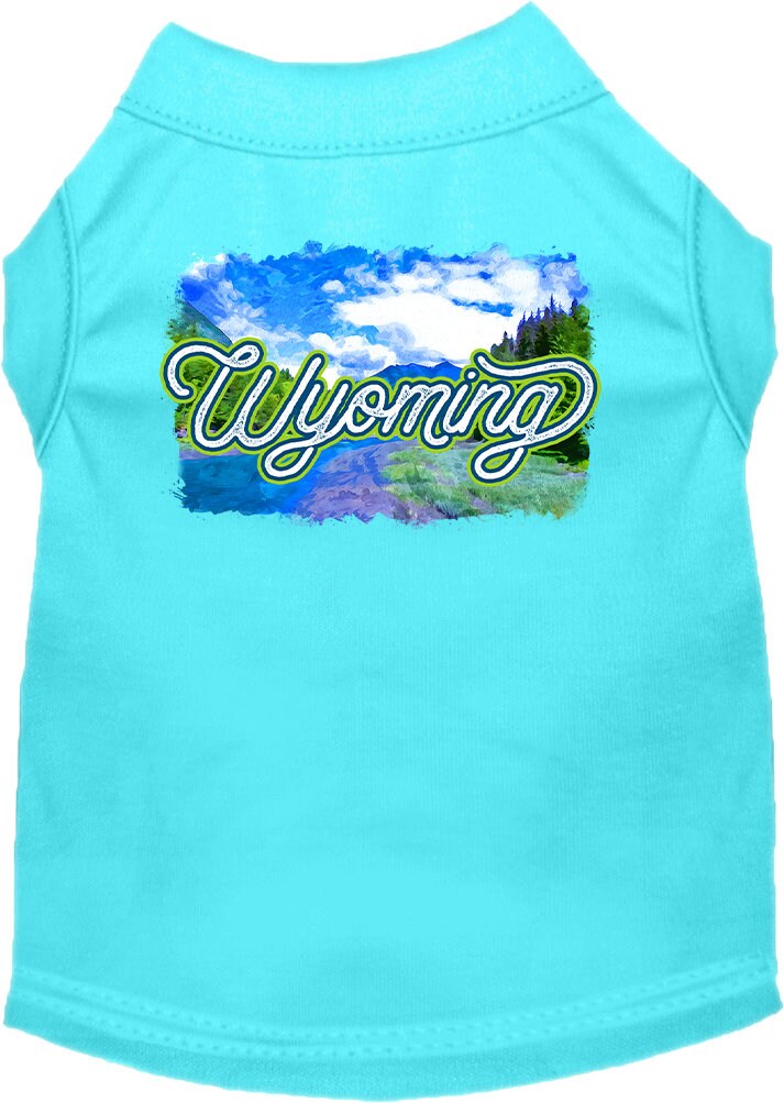 Pet Dog & Cat Screen Printed Shirt for Small to Medium Pets (Sizes XS-XL), "Wyoming Summer"