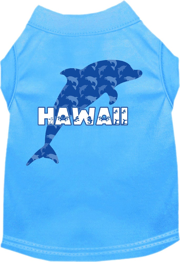 Pet Dog & Cat Screen Printed Shirt for Medium to Large Pets (Sizes 2XL-6XL), "Hawaii Blue Dolphins"