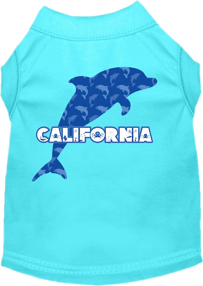 Pet Dog & Cat Screen Printed Shirt for Medium to Large Pets (Sizes 2XL-6XL), "California Blue Dolphins"