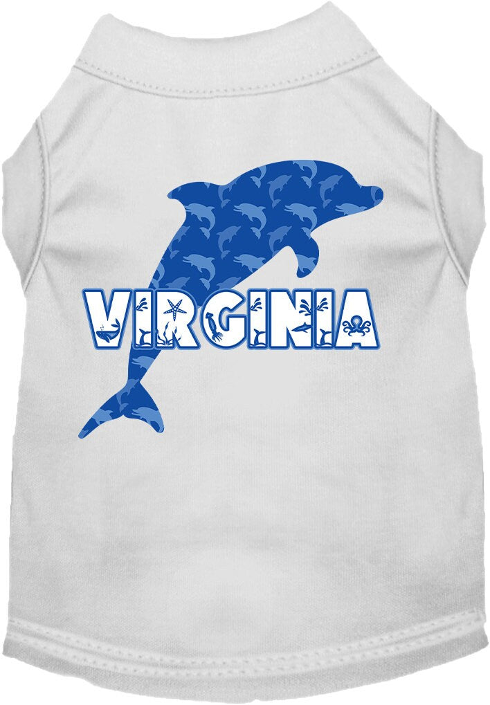 Pet Dog & Cat Screen Printed Shirt for Small to Medium Pets (Sizes XS-XL), "Virginia Blue Dolphins"