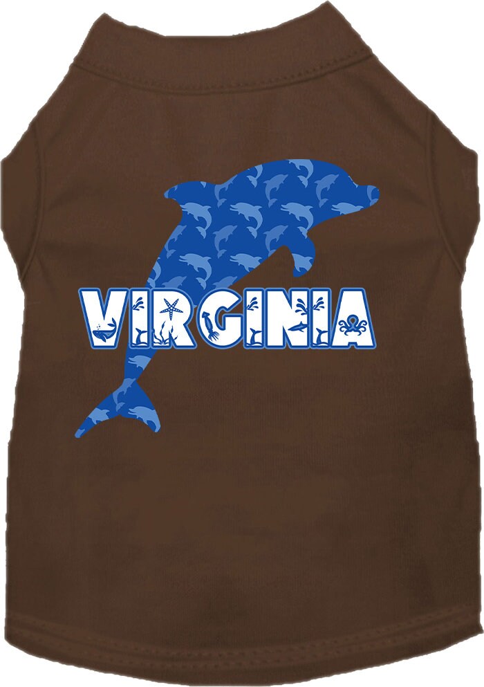 Pet Dog & Cat Screen Printed Shirt for Small to Medium Pets (Sizes XS-XL), "Virginia Blue Dolphins"