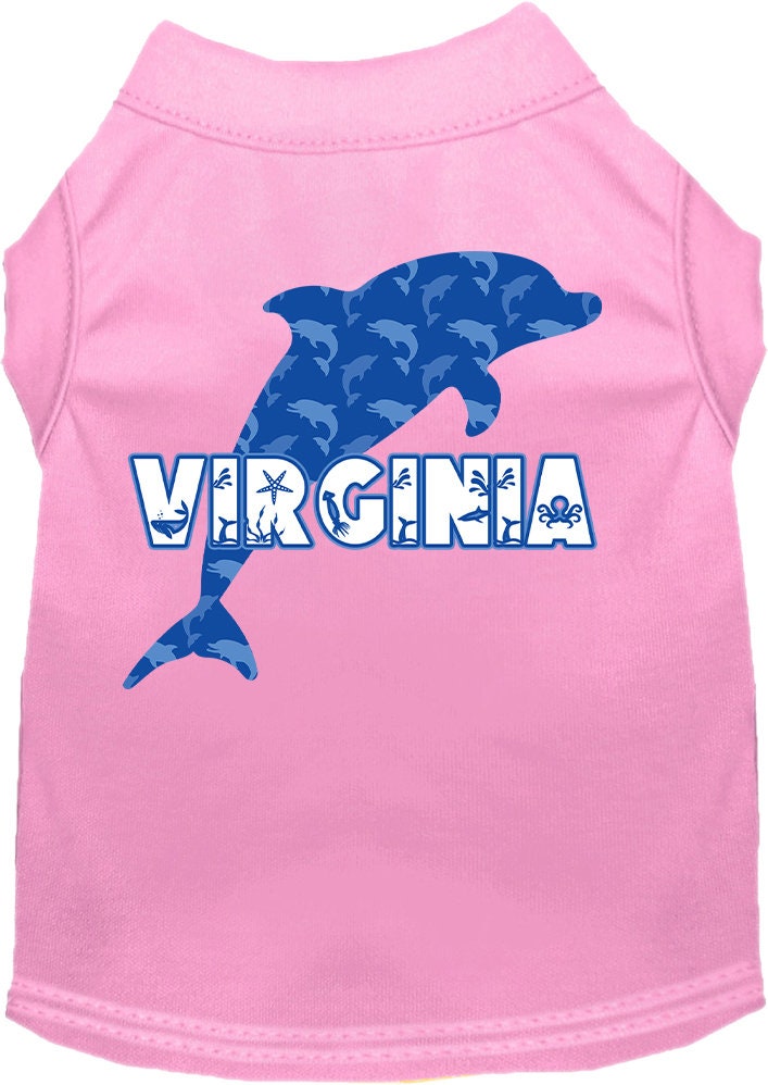 Pet Dog & Cat Screen Printed Shirt for Small to Medium Pets (Sizes XS-XL), "Virginia Blue Dolphins"