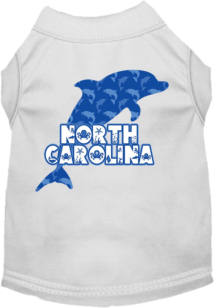 Pet Dog & Cat Screen Printed Shirt for Small to Medium Pets (Sizes XS-XL), "North Carolina Blue Dolphins"