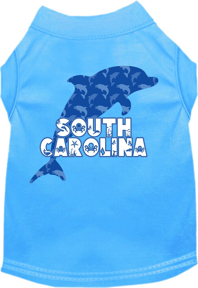 Pet Dog & Cat Screen Printed Shirt for Small to Medium Pets (Sizes XS-XL), "South Carolina Blue Dolphins"