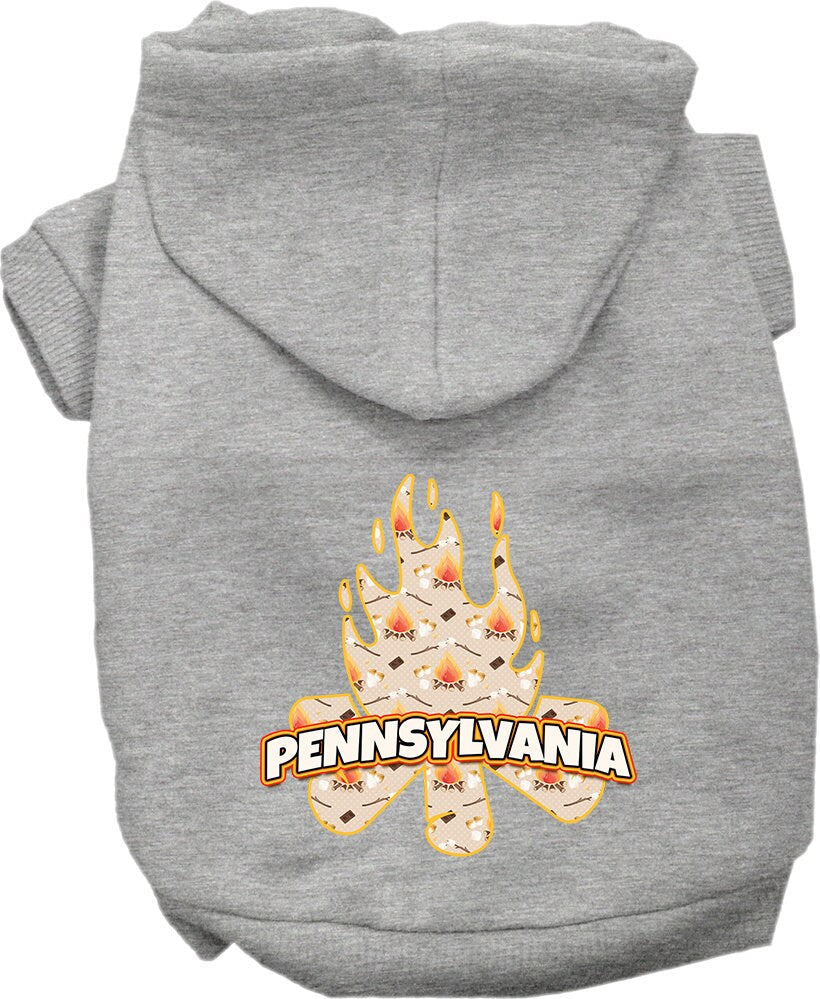 Pet Dog & Cat Screen Printed Hoodie for Small to Medium Pets (Sizes XS-XL), "Pennsylvania Around The Campfire"