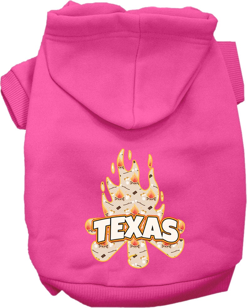 Pet Dog & Cat Screen Printed Hoodie for Small to Medium Pets (Sizes XS-XL), "Texas Around The Campfire"