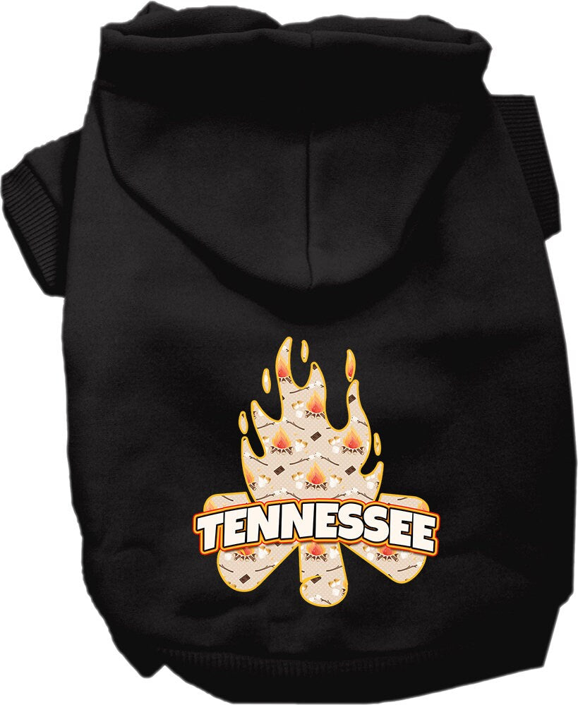 Pet Dog & Cat Screen Printed Hoodie for Small to Medium Pets (Sizes XS-XL), "Tennessee Around The Campfire"