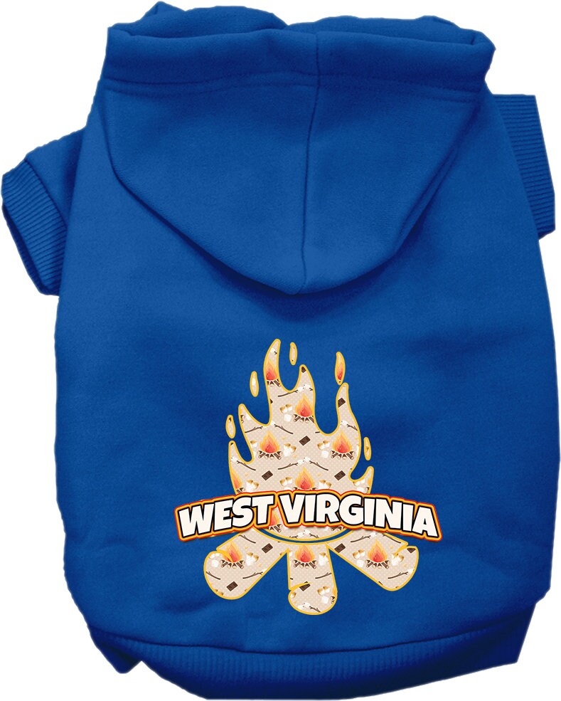 Pet Dog & Cat Screen Printed Hoodie for Small to Medium Pets (Sizes XS-XL), "West Virginia Around The Campfire"