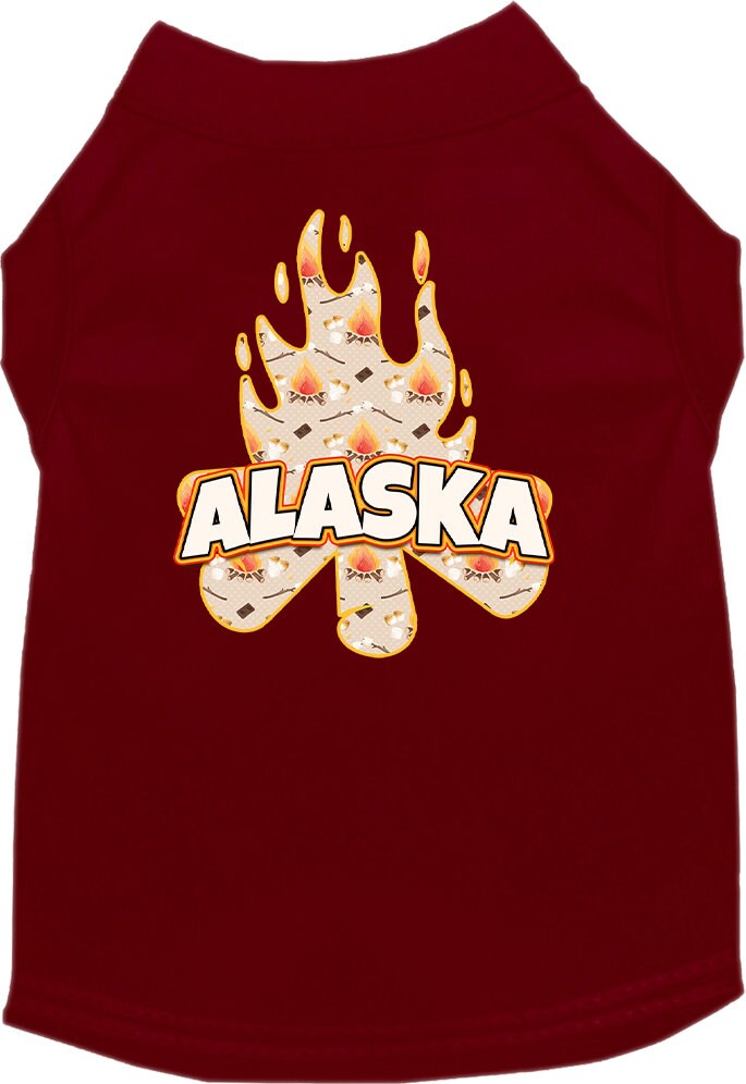 Pet Dog & Cat Screen Printed Shirt for Medium to Large Pets (Sizes 2XL-6XL), "Alaska Around The Campfire"