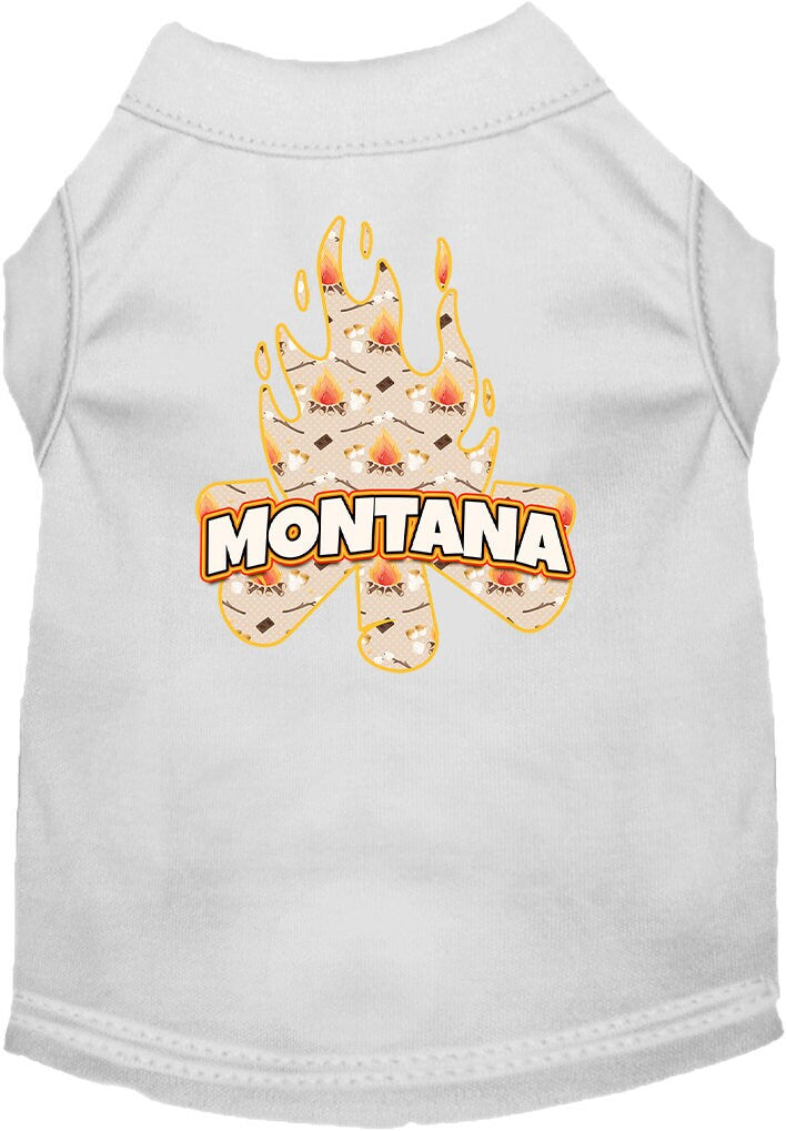 Pet Dog & Cat Screen Printed Shirt for Small to Medium Pets (Sizes XS-XL), "Montana Around The Campfire"