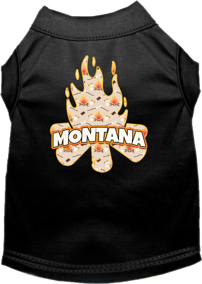 Pet Dog & Cat Screen Printed Shirt for Medium to Large Pets (Sizes 2XL-6XL), "Montana Around The Campfire"