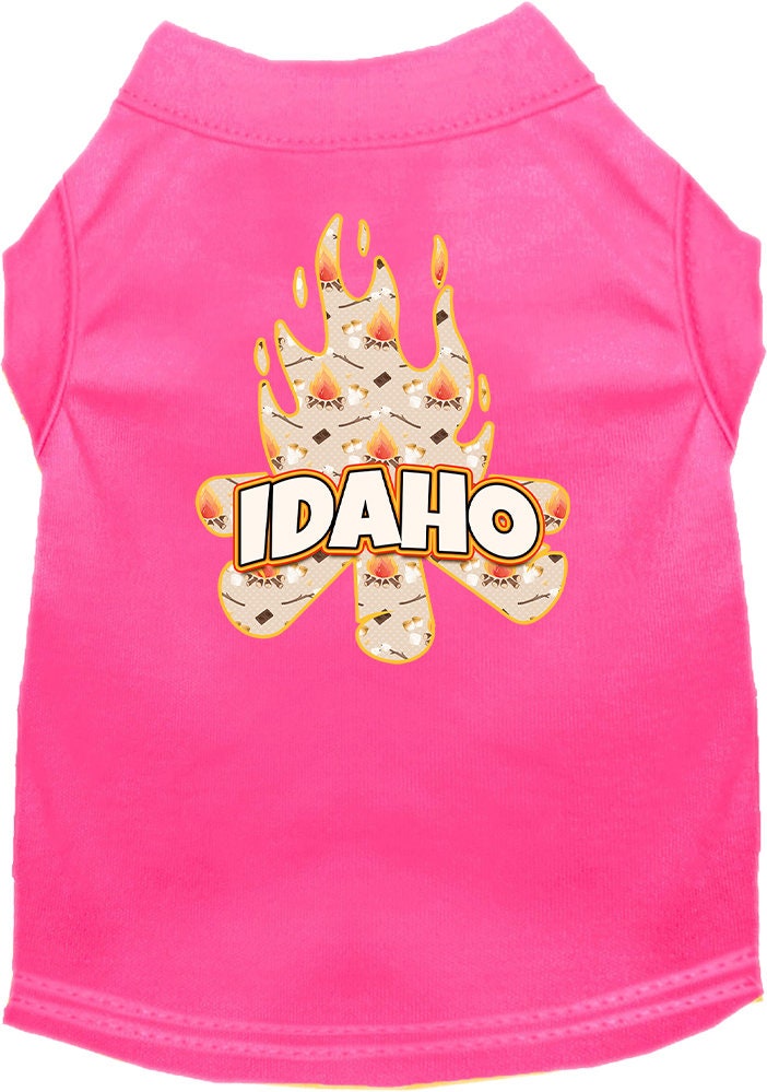 Pet Dog & Cat Screen Printed Shirt for Small to Medium Pets (Sizes XS-XL), "Idaho Around The Campfire"