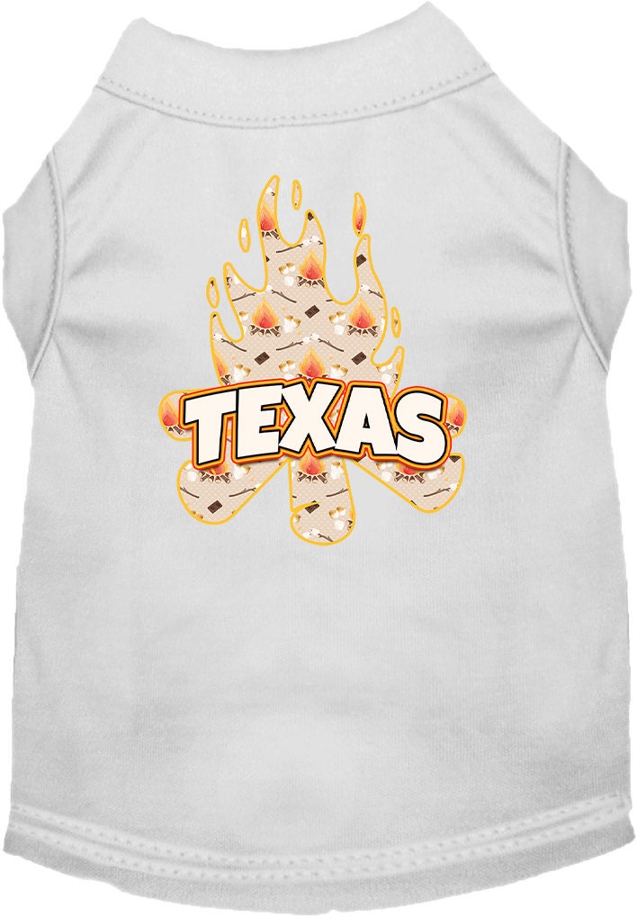 Pet Dog & Cat Screen Printed Shirt for Medium to Large Pets (Sizes 2XL-6XL), "Texas Around The Campfire"