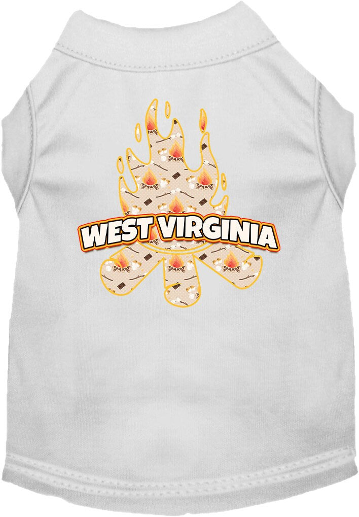 Pet Dog & Cat Screen Printed Shirt for Small to Medium Pets (Sizes XS-XL), "West Virginia Around The Campfire"