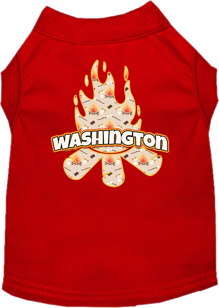 Pet Dog & Cat Screen Printed Shirt for Small to Medium Pets (Sizes XS-XL), "Washington Around The Campfire"