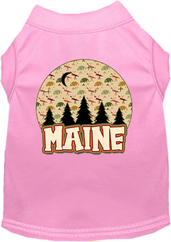 Pet Dog & Cat Screen Printed Shirt for Small to Medium Pets (Sizes XS-XL), "Maine Under The Stars"